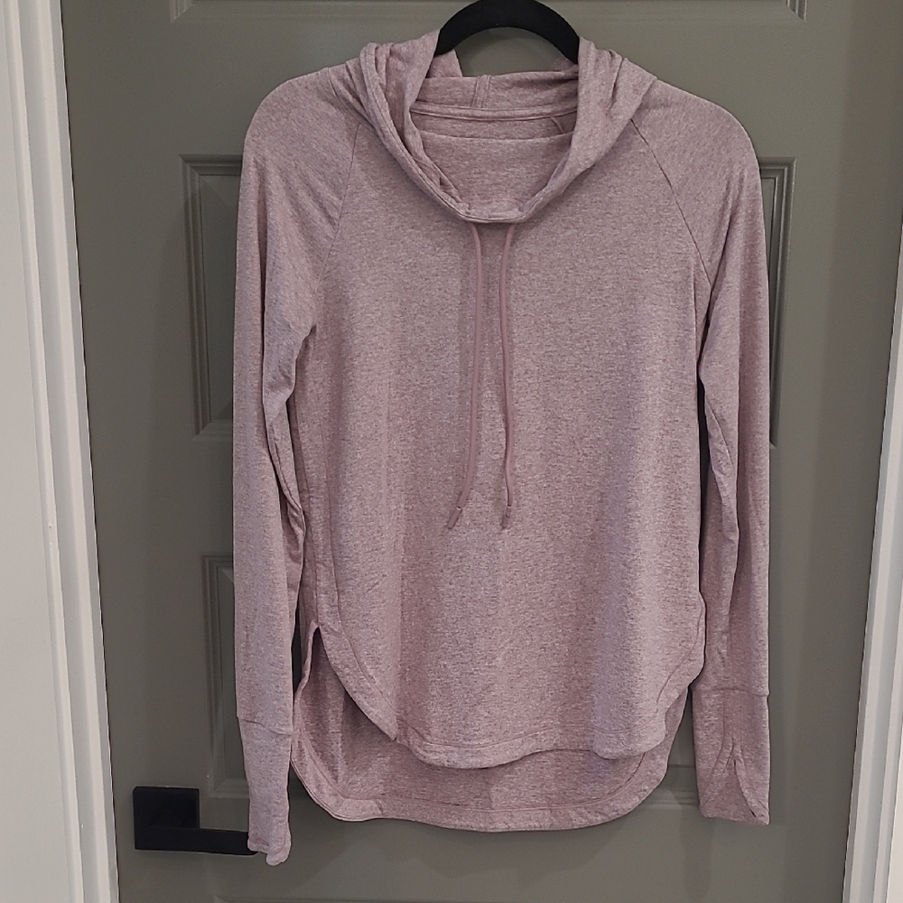 Athleta Size XS Heathered Pink Top With Hood